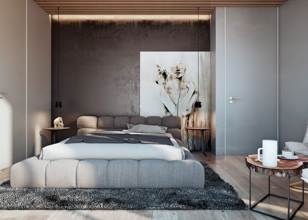 gray-wood-and-concrete-bedroom