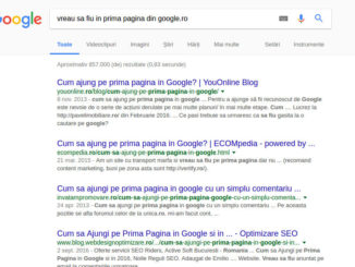 vreau sa fiu in prima pagina din google.ro