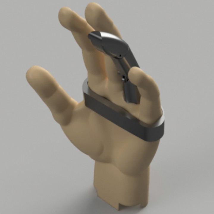 Proteză deget flexibilă cu suport imprimată 3D