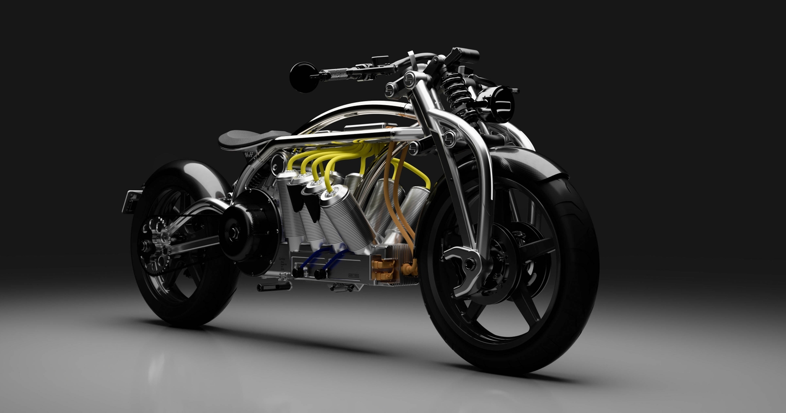 Bateria V8 de la motocicleta Curtiss alimentează un motor de 217 CP