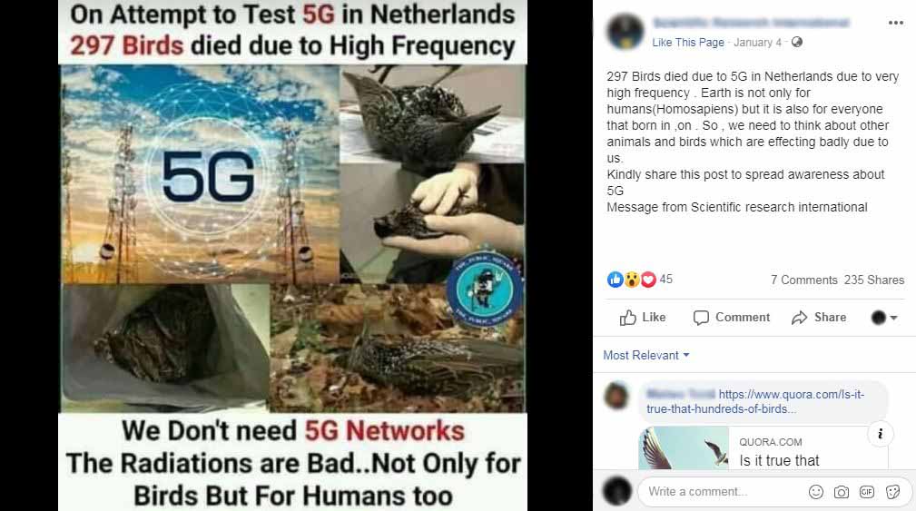 Nu, 297 de păsări nu au murit în Olanda din cauza unui test 5G
